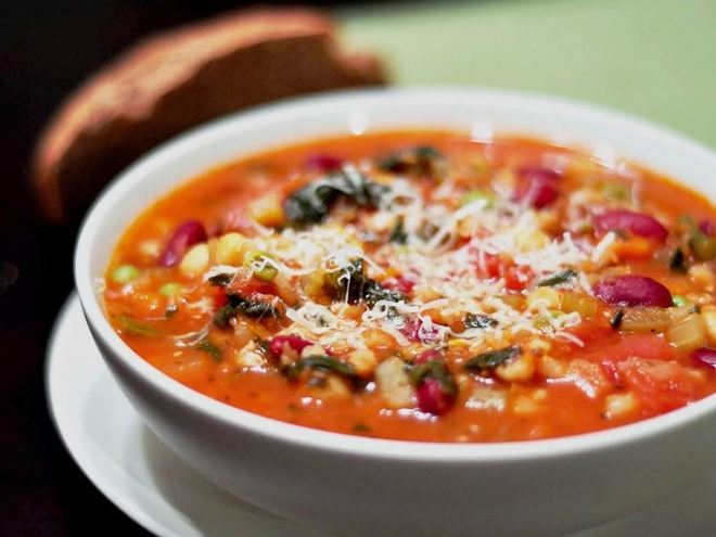 Рецепт супа минестроне с фасолью