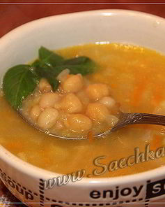 Суп овощной с белой фасолью