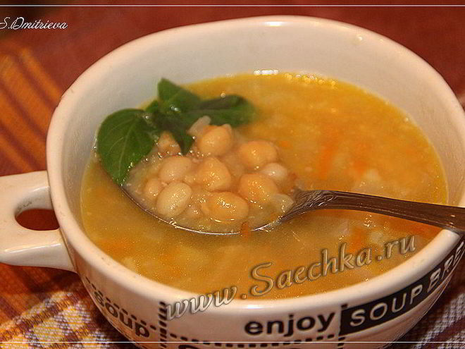 Рецепт супа овощной с белой фасолью