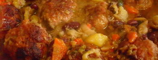 запеченный овощной суп с мясными фрикаделями. Шаг 10