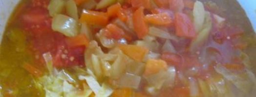 марокканская овощная похлебка с гренками. Шаг 9