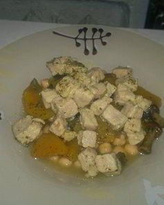 Нутовая похлебка со свининой и тыквой