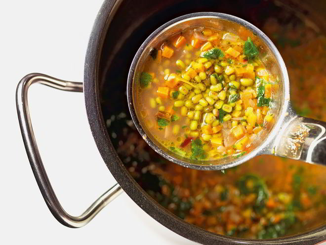 Рецепт похлебки из гороха маш с мятой