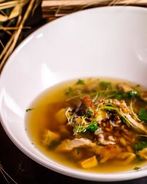 Похлебка из ржи с уткой и белыми грибами