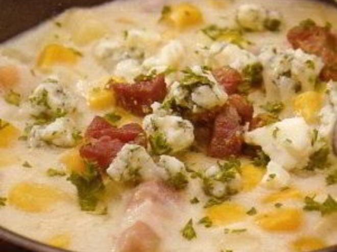 Рецепт похлебки с картофелем, кукурузой и сыром