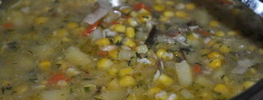 похлебка с крабами и кукурузой. Шаг 8