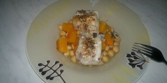 Рыбная похлебка с треской, нутом и тыквой