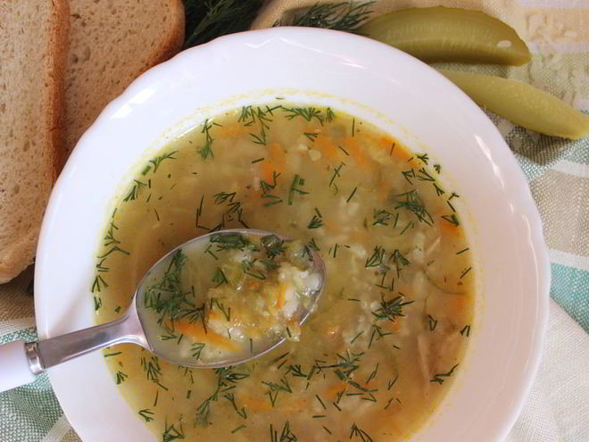 Рецепт рассольника без перловки