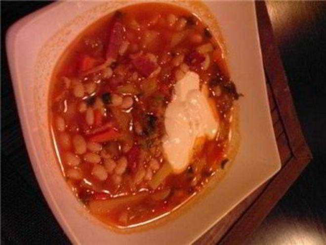 Рецепт рассольника с фасолью и беконом