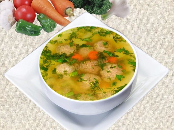 Рецепт рассольника с фрикадельками из белуги