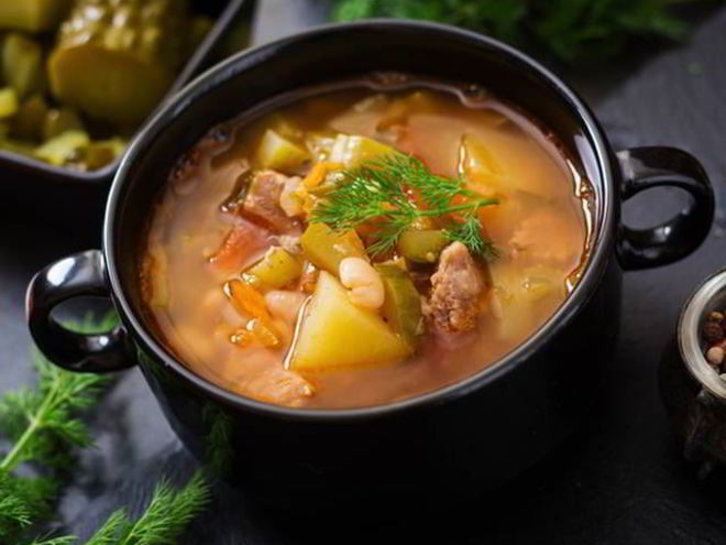 Рецепт рассольника с грудинкой