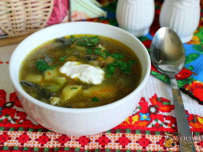 Рецепт рассольника с лесными грибами в мультиварке