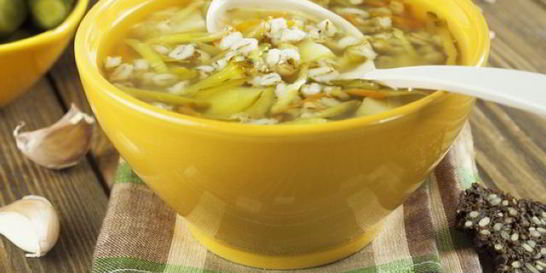 Рассольник с нутом