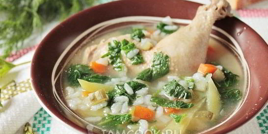 Рассольник с рисом и крапивой