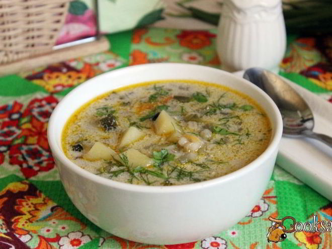 Рецепт рассольника с сушеными грибами