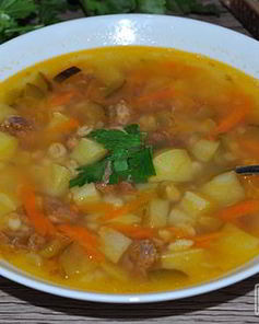 Рассольник с тушенкой