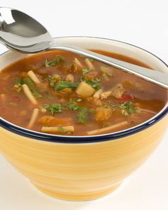 Рассольник со свежими и солеными огурчиками