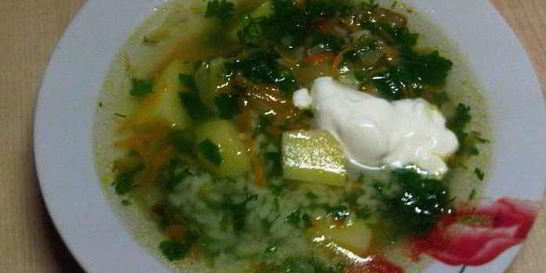 Вегетарианский рассольник с рисом