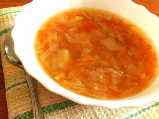Рецепт постных щей без масла