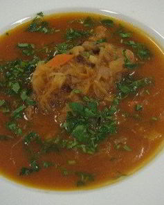 Постные щи из квашеной капусты с белыми грибами