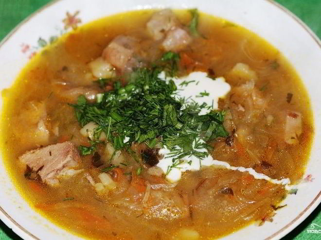 Рецепт щей из кислой капусты в мультиварке