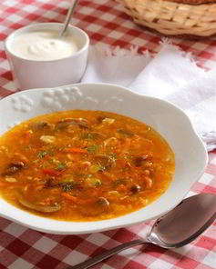 Щи из квашеной капусты на грибном бульоне