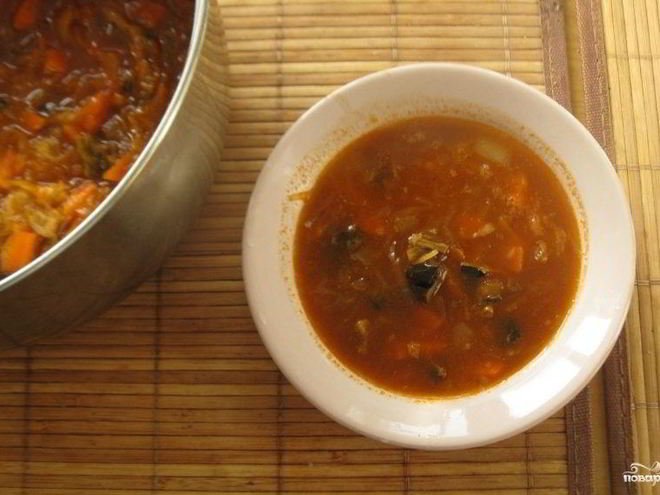 Рецепт щей с грибами