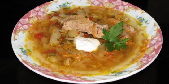 Щи со свининой в мультиварке