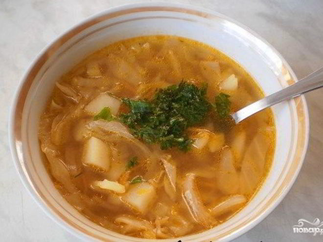 Рецепт вегетарианских щей в мультиварке