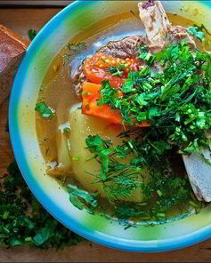 Шурпа из говядины на костре