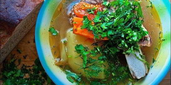 Шурпа из говядины на костре