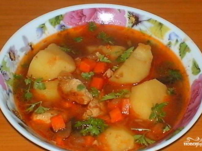 Рецепт шурпы со свининой