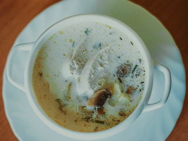 Рецепт сливочного супа с тмином и грибами