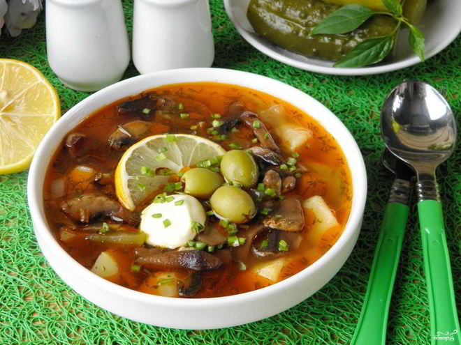 Рецепт грибной солянки с картошкой