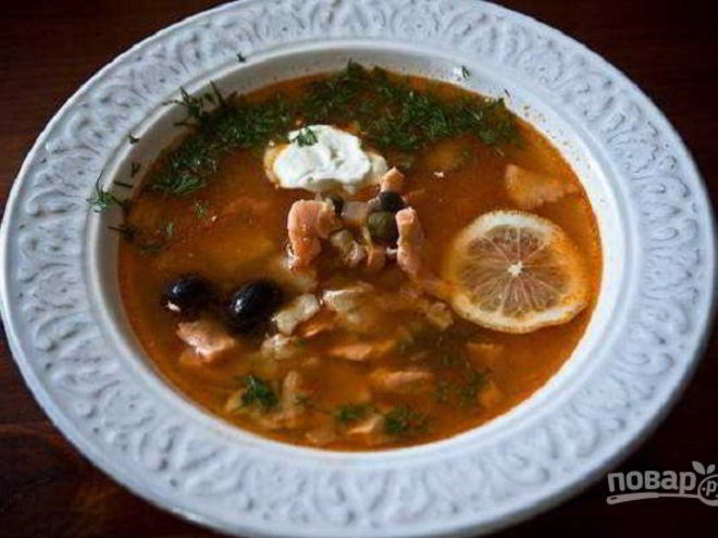 Рецепт простой рыбной солянки