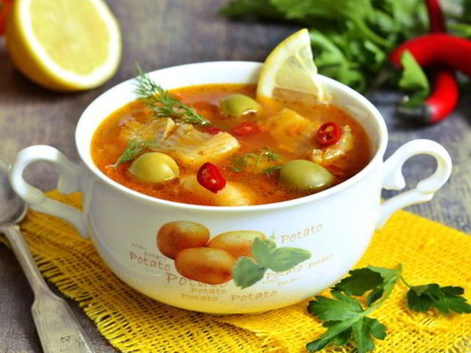 Рецепт рыбной солянки
