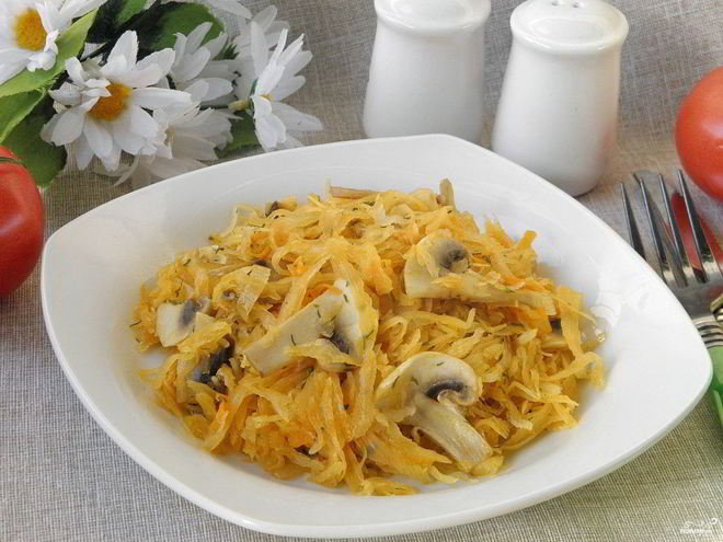 Рецепт солянки из свежей капусты с грибами