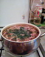 Солянка на курином бульоне