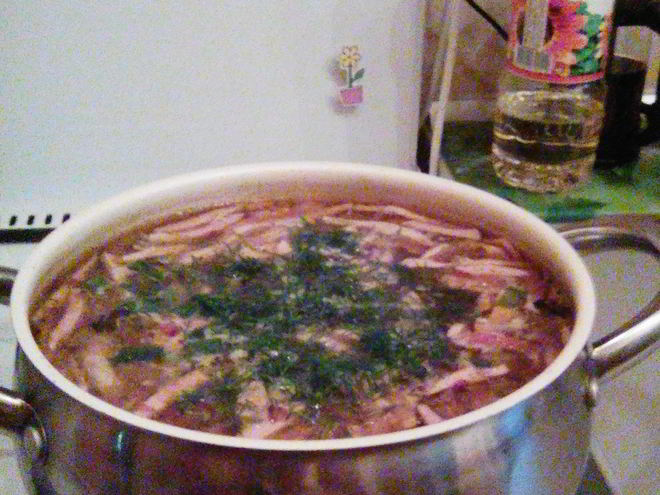 Рецепт солянки на курином бульоне