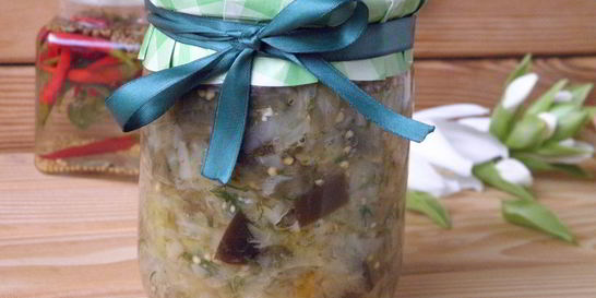 Солянка с баклажанами и капустой на зиму