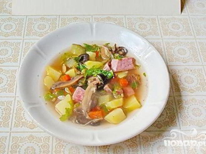 Рецепт солянки с ветчиной и грудинкой