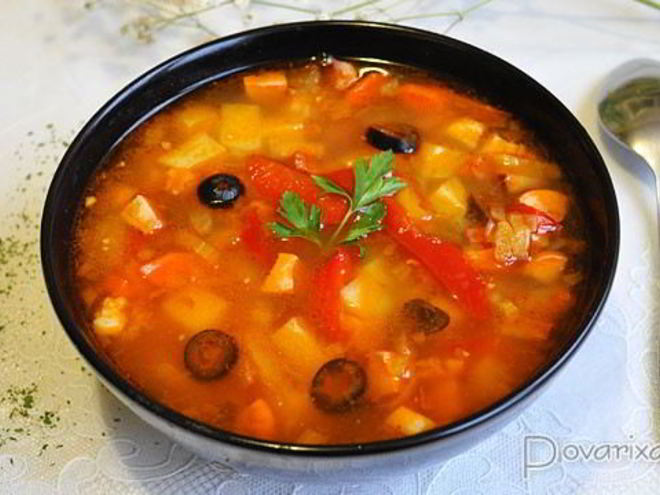 Рецепт солянки со сладким перцем