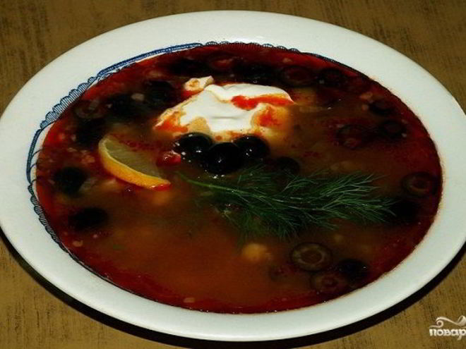 Рецепт солянки со свиными ребрышками