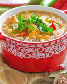 Пряный суп харчо с курицей