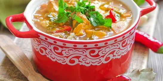 Пряный суп харчо с курицей