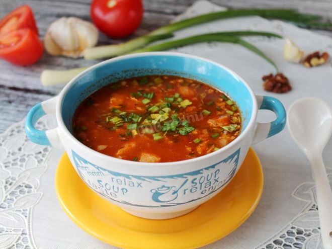 Рецепт супа харчо из свинины с рисом