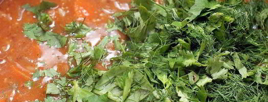 суп харчо с соусом ткемали. Шаг 13