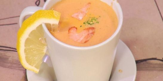 Суп-крем из семги с апельсиновым соком