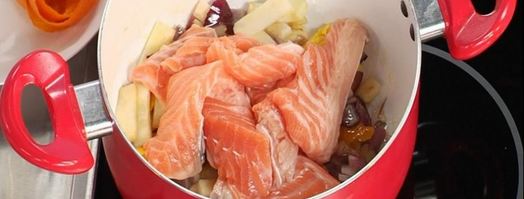 суп-крем из семги с апельсиновым соком. Шаг 3