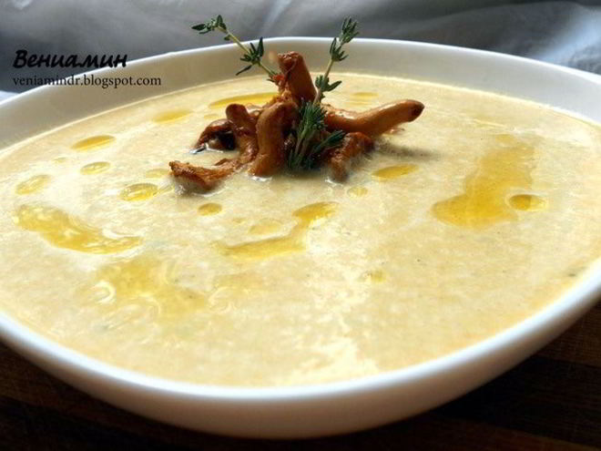 Рецепт чечевичного супа-пюре с лисичками